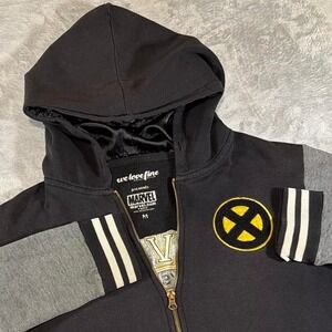 Y2K Vintage Marvel X-Men Wolverine Zip Hoodie Black Gray Varsity | Medium